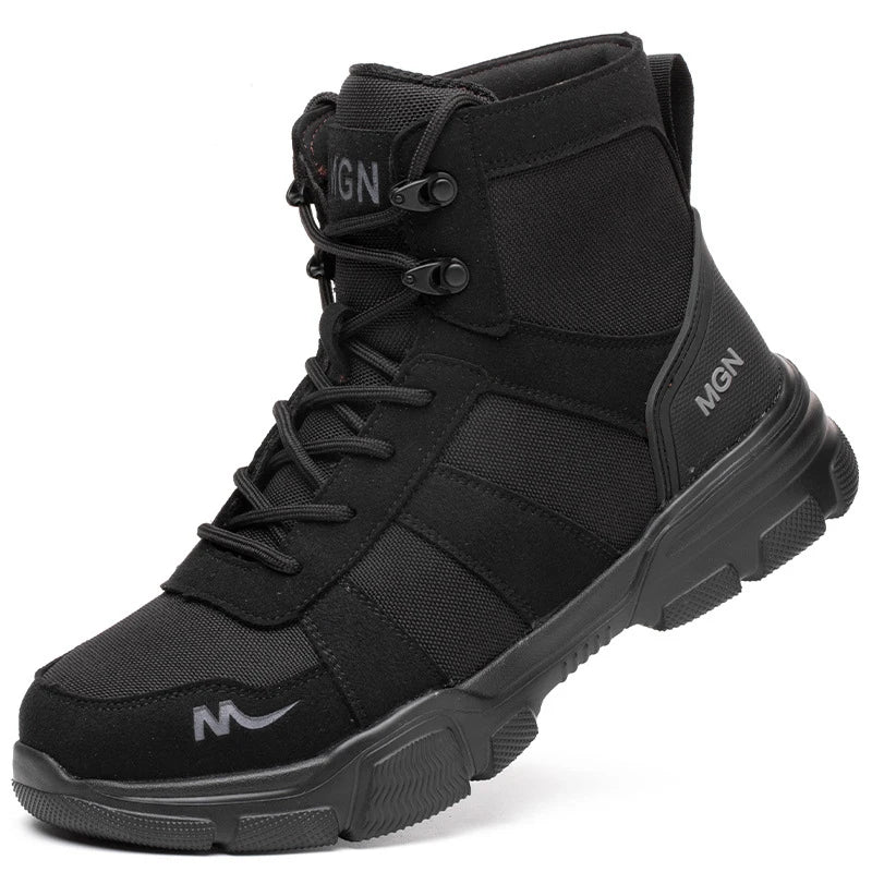 Botas de trabalho sapatos de segurança indestrutíveis homens sapatos de dedo do pé de aço à prova de punctura tênis feminino antiderrapante sapatos de trabalho masculino botas táticas