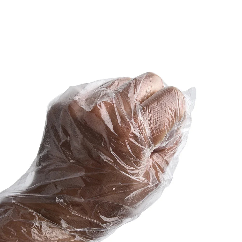 100 Unidades – Luvas Descartáveis PE Transparente | Uso Profissional e Doméstico