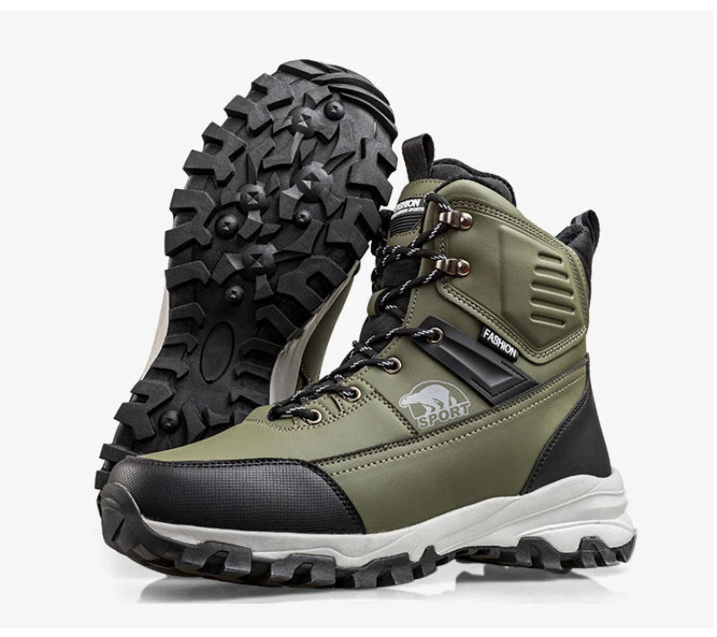 Novo inverno masculino sapatos de algodão de alta qualidade mais veludo engrossado botas de neve quentes nordeste ao ar livre botas impermeáveis e antiderrapantes