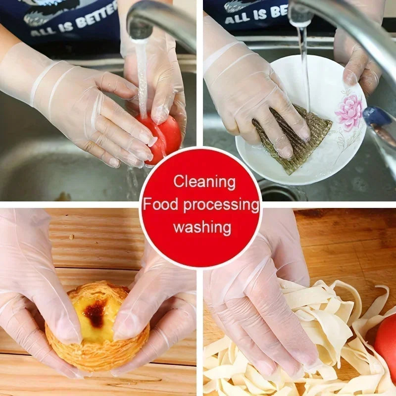 Luvas Descartáveis TPE Transparente – Sem Látex, Antiderrapante e de Grau Alimentício (100 unid.)