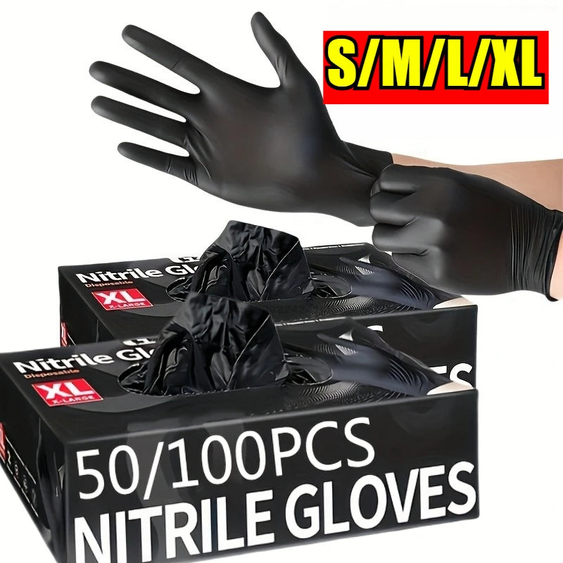 Luvas Descartáveis de Nitrilo Preto – Alta Resistência, Sem Pó, À Prova d’Água
