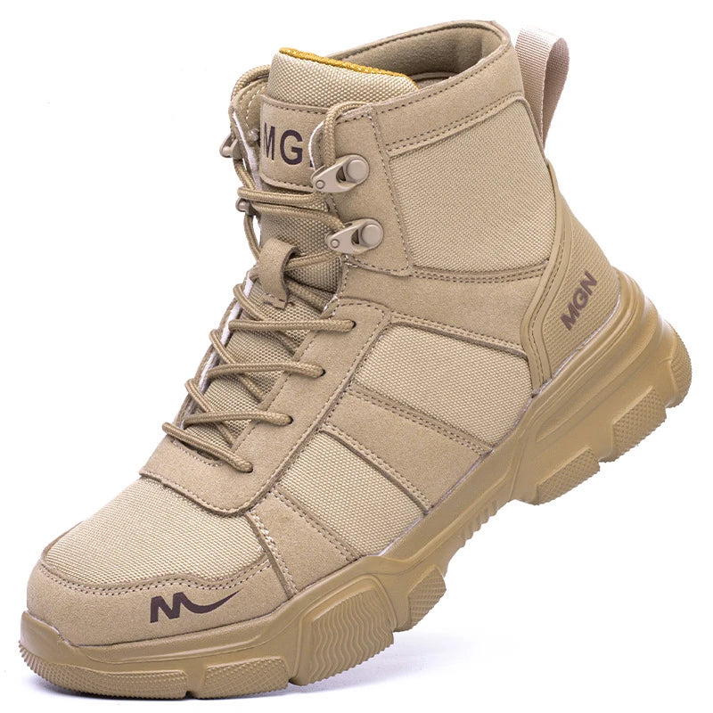 Botas de trabalho sapatos de segurança indestrutíveis homens sapatos de dedo do pé de aço à prova de punctura tênis feminino antiderrapante sapatos de trabalho masculino botas táticas