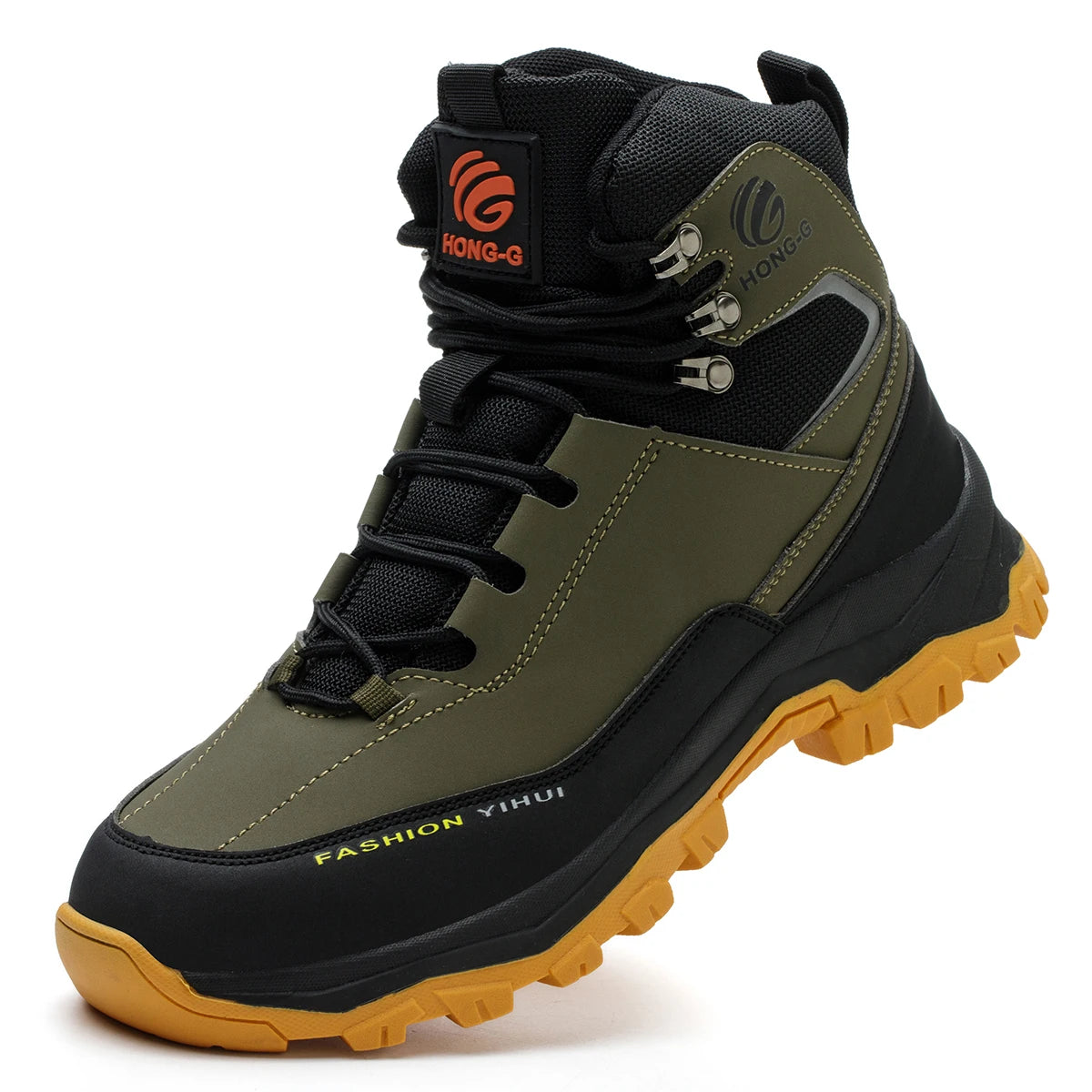 Sapatos de segurança masculinos com biqueira de aço botas impermeáveis à prova de punção anti-esmagamento tênis de trabalho ao ar livre sapatos de trabalho de construção