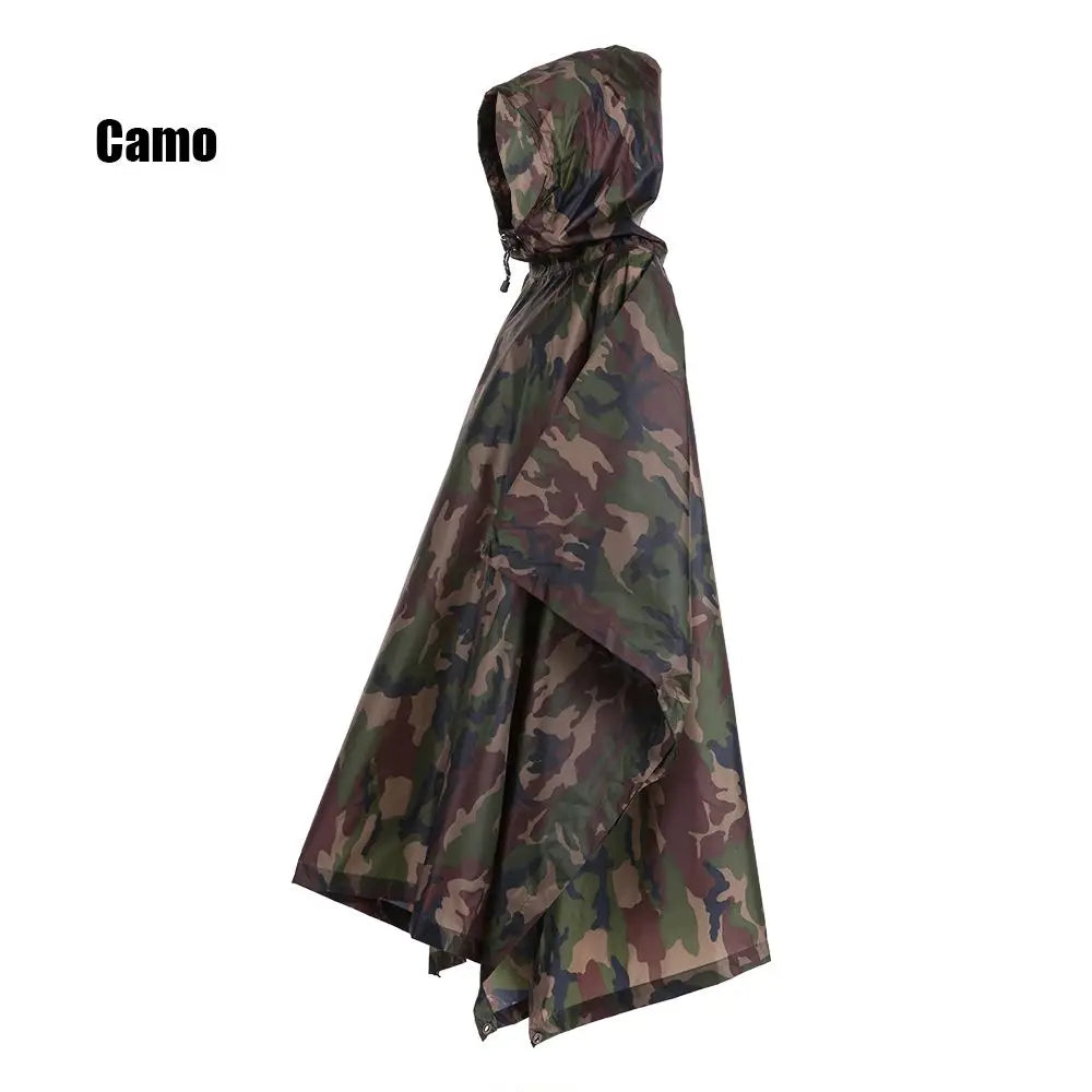 Capa de Chuva 3 em 1 com Capuz + Mochila + Tapete – Impermeável, Dobrável e Reforçada
