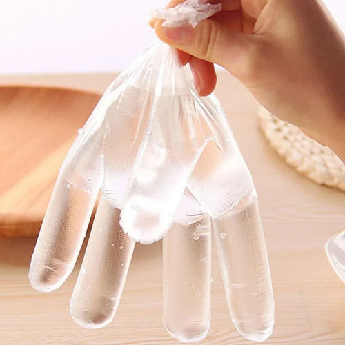 100 Unidades – Luvas Descartáveis PE Transparente | Uso Profissional e Doméstico