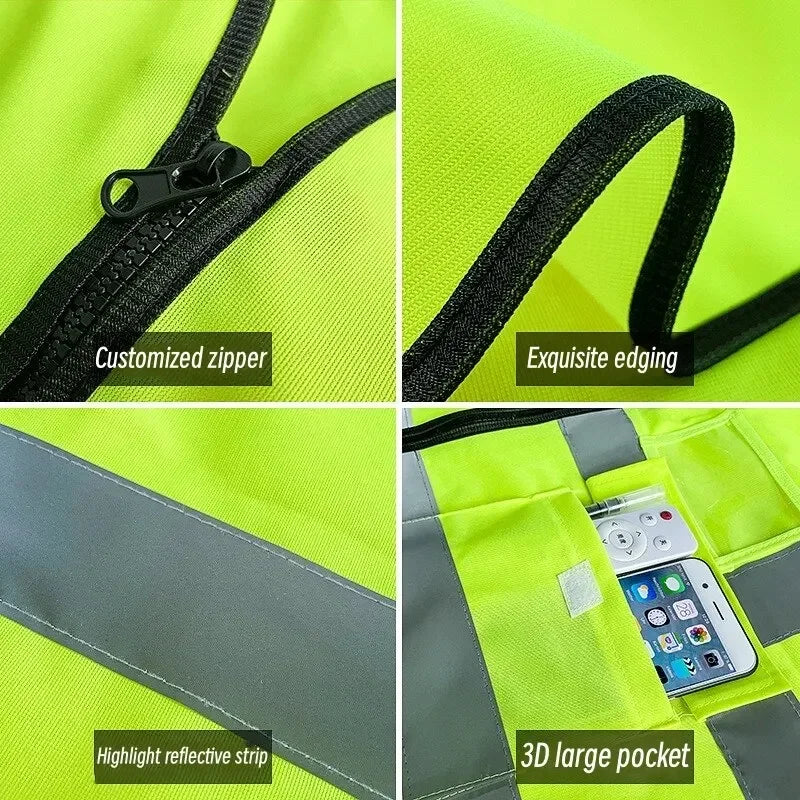 Colete de Segurança Alta Visibilidade com 5 Bolsos – Modelo QHSPE