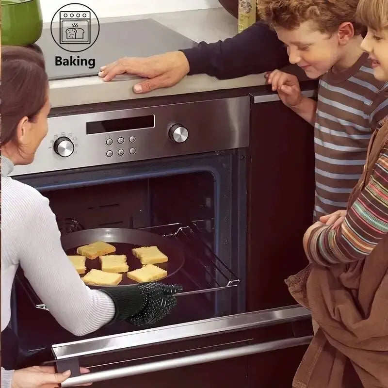 Luva Térmica de Silicone Anticorte – Proteção Máxima para Churrasco, Forno e Cozinha