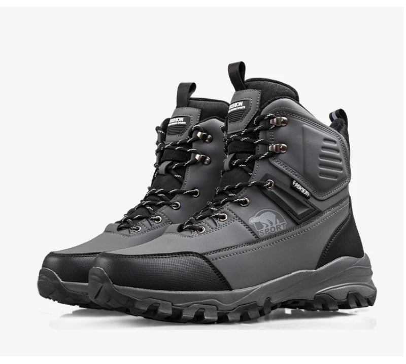 Novo inverno masculino sapatos de algodão de alta qualidade mais veludo engrossado botas de neve quentes nordeste ao ar livre botas impermeáveis e antiderrapantes