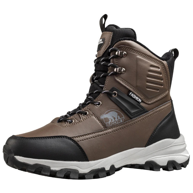 Novo inverno masculino sapatos de algodão de alta qualidade mais veludo engrossado botas de neve quentes nordeste ao ar livre botas impermeáveis e antiderrapantes