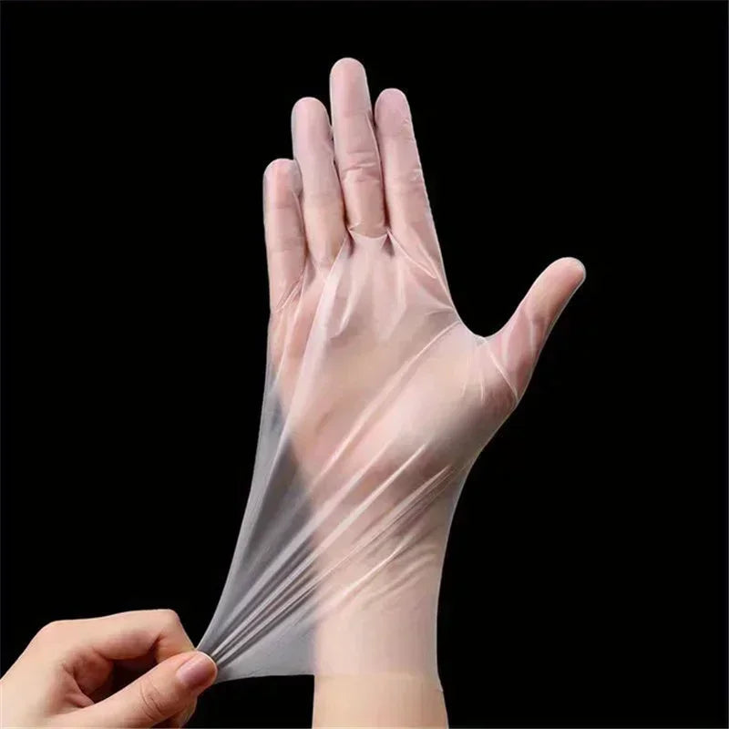 Luvas Descartáveis TPE Transparente – Sem Látex, Antiderrapante e de Grau Alimentício (100 unid.)
