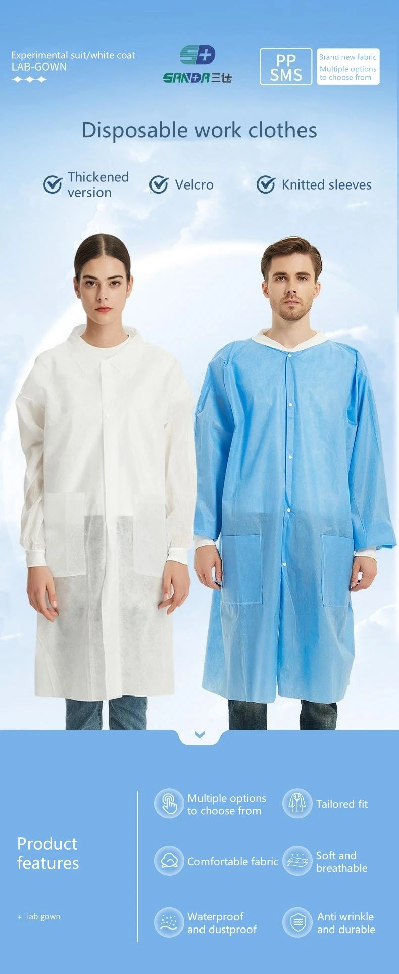 Roupas de Trabalho Protetoras Descartáveis – Pacote com 10 Unidades