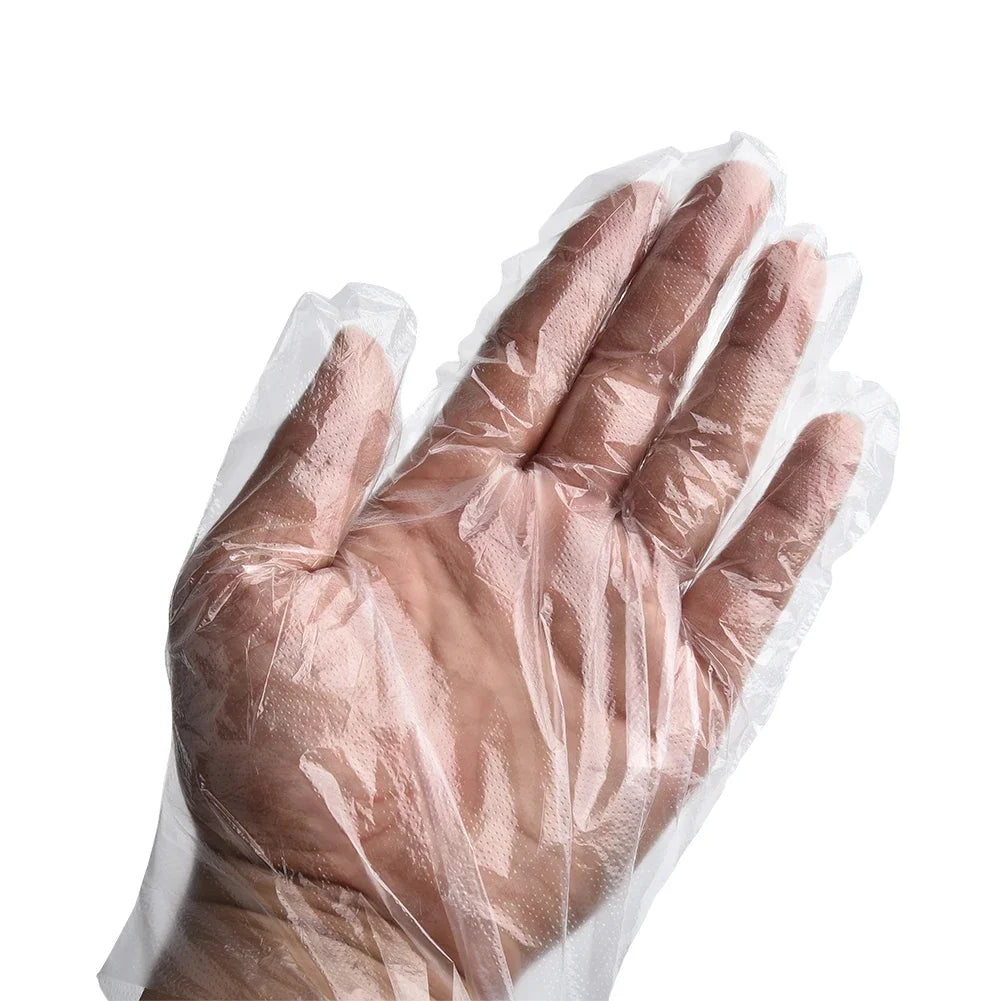 100 Unidades – Luvas Descartáveis PE Transparente | Uso Profissional e Doméstico