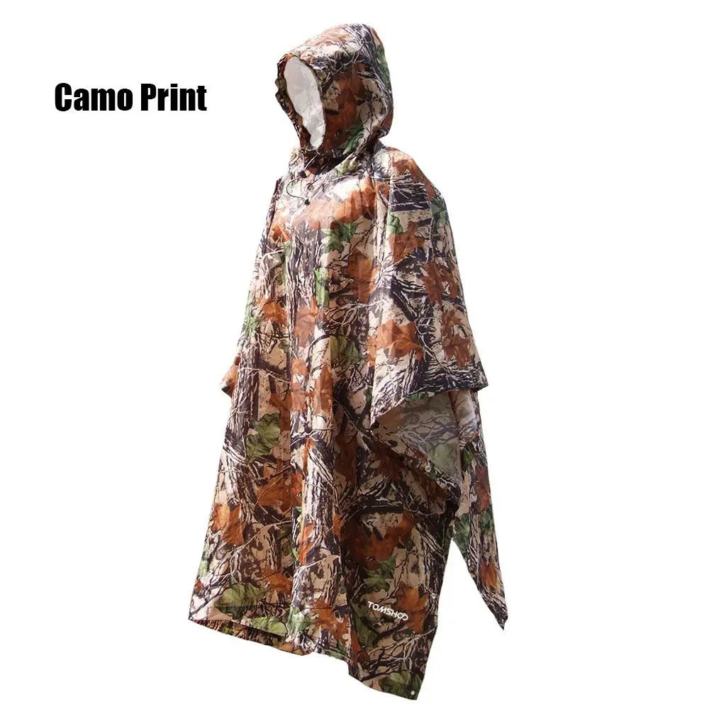 Capa de Chuva 3 em 1 com Capuz + Mochila + Tapete – Impermeável, Dobrável e Reforçada