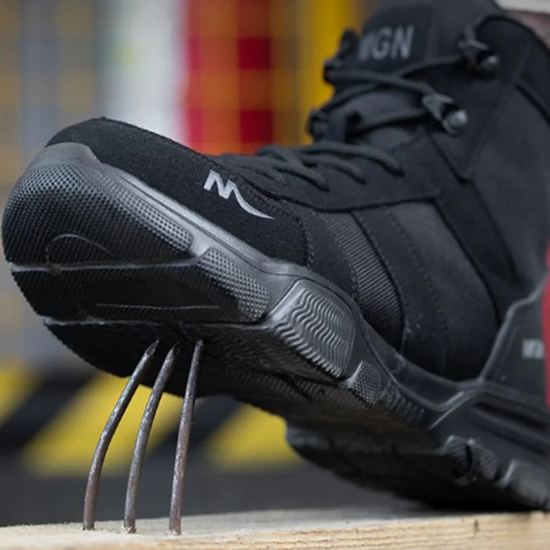 Botas de trabalho sapatos de segurança indestrutíveis homens sapatos de dedo do pé de aço à prova de punctura tênis feminino antiderrapante sapatos de trabalho masculino botas táticas