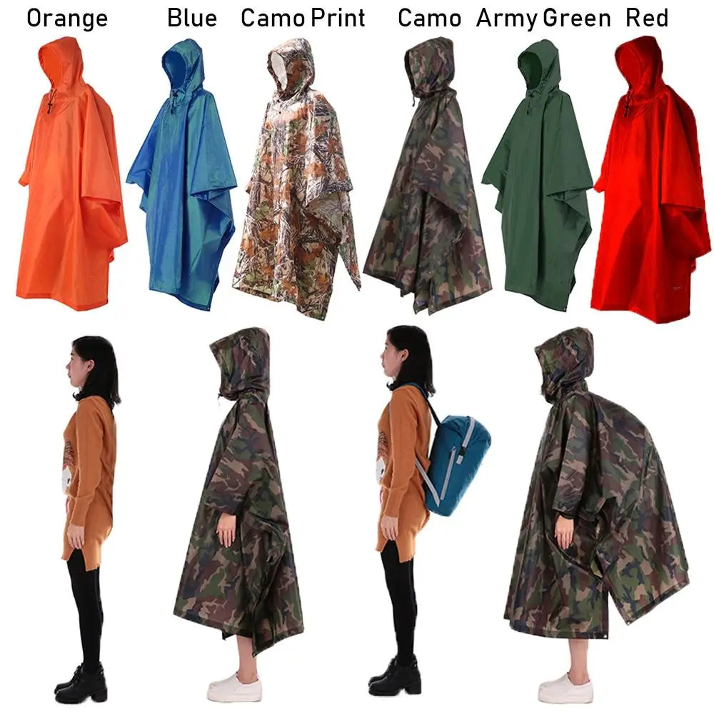 Capa de Chuva 3 em 1 com Capuz + Mochila + Tapete – Impermeável, Dobrável e Reforçada