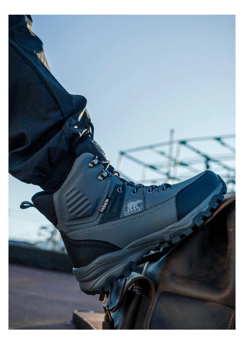 Novo inverno masculino sapatos de algodão de alta qualidade mais veludo engrossado botas de neve quentes nordeste ao ar livre botas impermeáveis e antiderrapantes